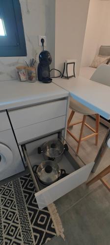 Ina's Cribにあるキッチンまたは簡易キッチン