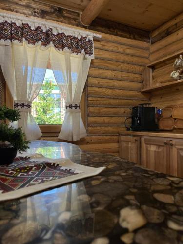 Dapur atau dapur kecil di Cabana de sub Nuc