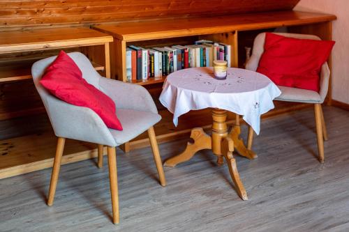 Ruang duduk di Ferienhof Männle