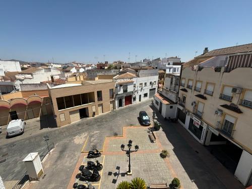 an overhead view of a city street with buildings at Vivienda turística Jaén Interior ÁTICO in Andújar