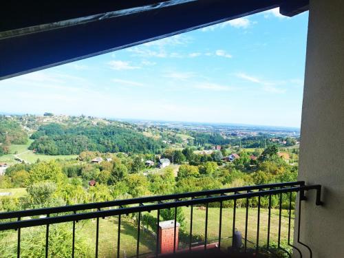a view from the balcony of a house at Studio apartman Karmen in Varaždin Breg