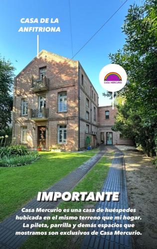 an advertisement for an old house with a frisbee at Duplex 6 huéspedes , Piscina,acepta mascotas, Casa Mercurio LGBTQ friendly in Mar del Plata