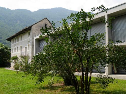 a building with a tree in front of it at Casa Martinelli, Boutique-Hotel in Maggia