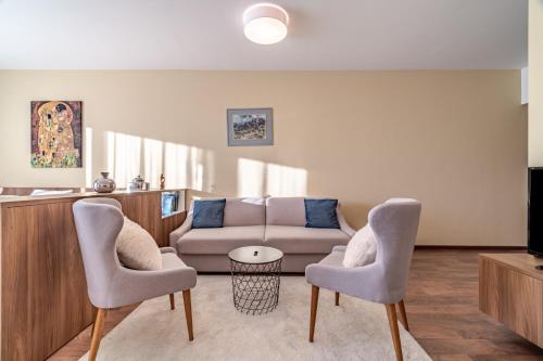 Χώρος καθιστικού στο Studio A205 Hrebienok resort Starý Smokovec with garage