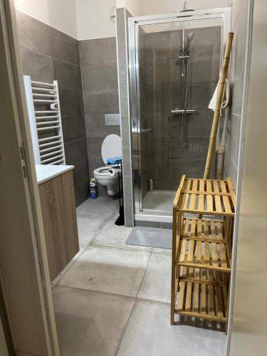 une salle de bain avec une douche, des toilettes et un lavabo dans l'établissement Renaissance, à Montpellier