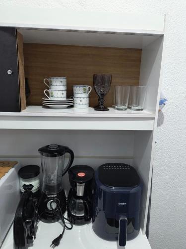 Dapur atau dapur kecil di Studio CG 3 - Campo Grande, RJ