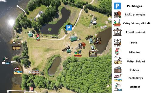 a map of a park with buildings and trees at Marga Pieva in Inturkė