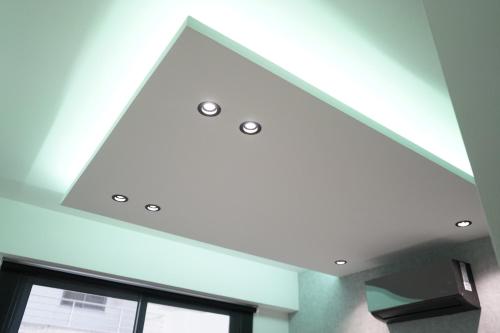 a skylight in the ceiling of a room with a window at Lazuli Urban Luxury -2 bedroom with Pool in Larnaka