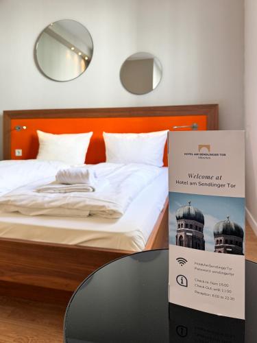 Cama o camas de una habitación en Hotel Sendlinger Tor