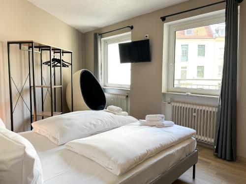 Cama o camas de una habitación en Hotel Sendlinger Tor