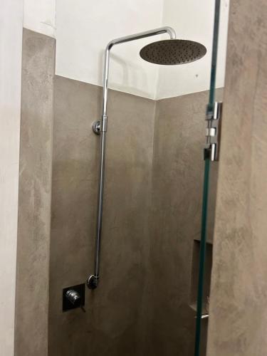 a shower with a glass door in a bathroom at Akasa on Lake Como in Menaggio