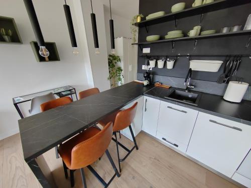 Η κουζίνα ή μικρή κουζίνα στο Korana Green Studio Apartman, Karlovac - self check in, free parking, premium location!