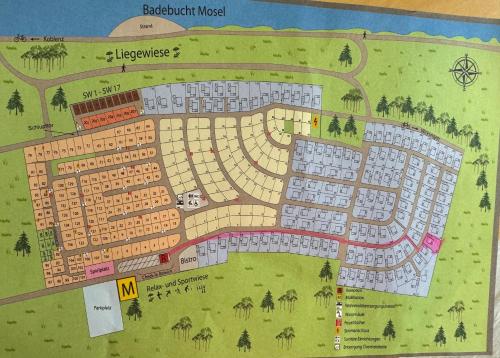 a map of a resort complex with a lot of buildings at Majo in Koblenz