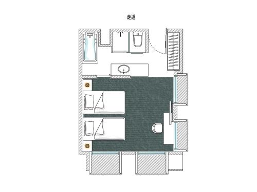 a drawing of a floor plan of a house at OOD Hotel Taipei HangZhou in Taipei
