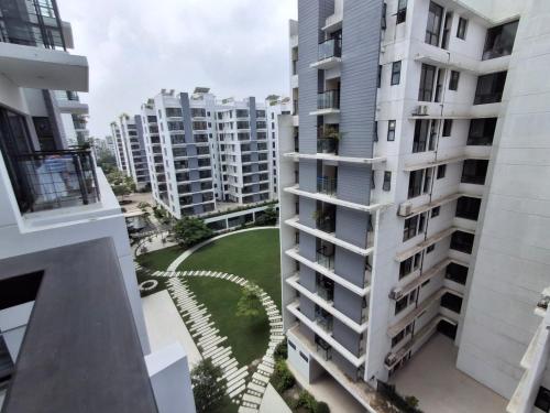 a view from the balcony of a apartment building at Elegant Secured Family Apartment with Open Space in Dhaka