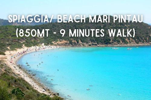 a beach in the philippines with the words spigoda beach marina at Incantevole Vista Mare, 450mt Spiaggia Kal'e Moru in Geremèas