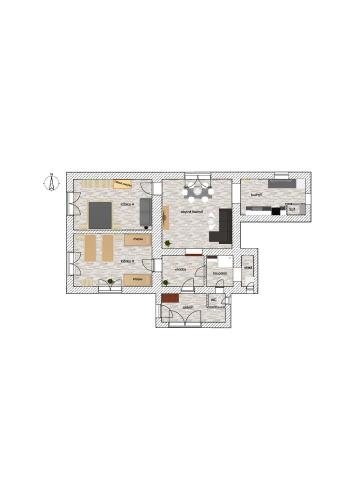 a proposed floor plan of a house at Apartmán Budín - v klidu přírody, s parkováním in Nové Město nad Metují