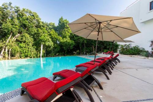 Bazén v ubytování Tropical Escape nebo v jeho okolí