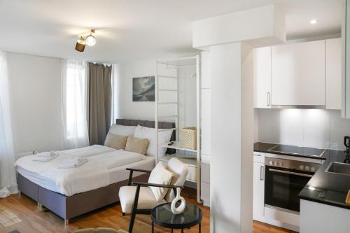 Dapur atau dapur kecil di Book2Stay - modernes Studio OLMA-Areal