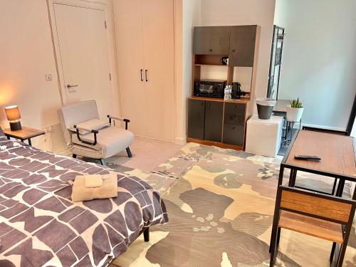 Η κουζίνα ή μικρή κουζίνα στο Lux New Studio Apartment Exel London