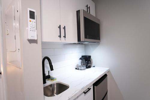 Kuchyň nebo kuchyňský kout v ubytování Upartments