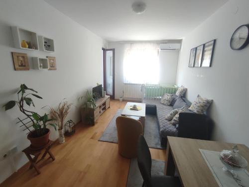 a living room with a couch and a table at Apartman Tanja in Bijeljina