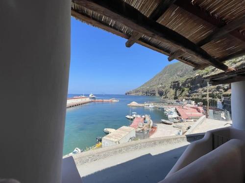 a view of the water from a balcony at Casa Cappero - sul porto di Malfa in Malfa
