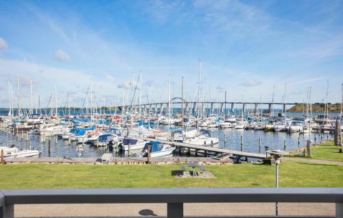 a bunch of boats docked in a marina at Lovely Apartment In Rudkøbing in Rudkøbing