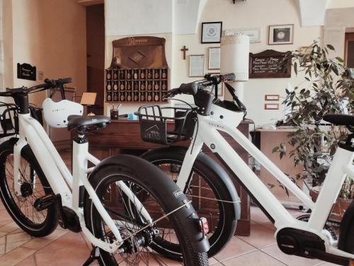 a couple of bikes parked in a room at Hostel il Tetto in Melfi