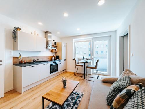 Kuchyň nebo kuchyňský kout v ubytování Grand Prix Appartement Spielberg, Self Check-in