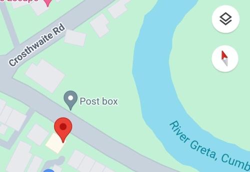 a map of gibraltar with a post box at 4 BR Holiday Home Steps from Keswick Town Centre in Keswick