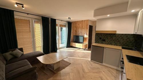 Η κουζίνα ή μικρή κουζίνα στο Apartament Bulwary Chrobrego 11c