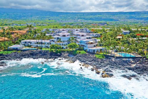 an aerial view of a resort on the ocean at Royal Sea Cliff Kona by OUTRIGGER in Kailua-Kona