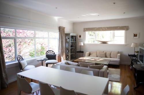 a living room with a couch and a table at Apartment 88 in Greytown