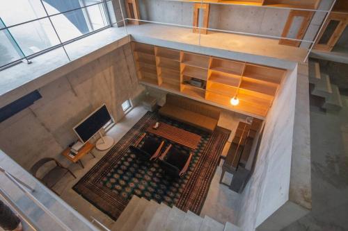 an overhead view of a room with a table at SENSE Beppuwan in Hiji