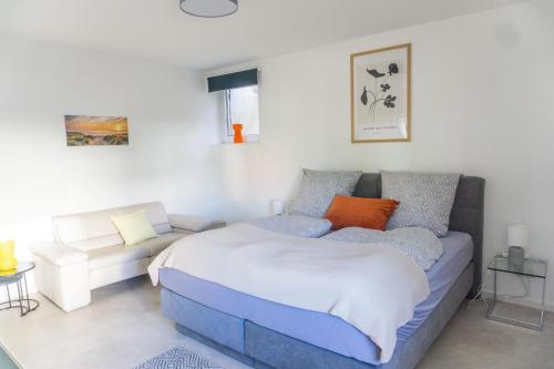 Postel nebo postele na pokoji v ubytování Ferienwohnung Leni