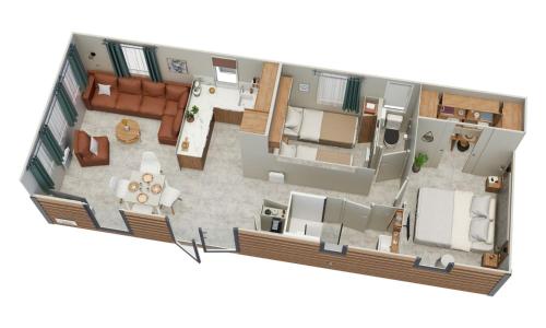 a rendering of a floor plan of a house at Rêve d'été - Camping Belle-Vue 2000 in Berdorf