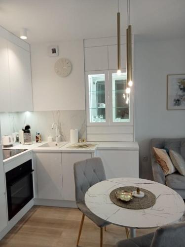 Kuchyň nebo kuchyňský kout v ubytování Apartament nad doliną