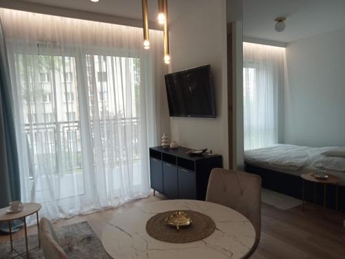 Postel nebo postele na pokoji v ubytování Apartament nad doliną