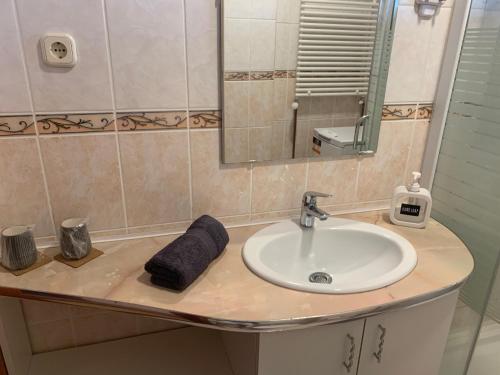 Ένα μπάνιο στο Gemütliches & geräumiges Apartment mit Balkon