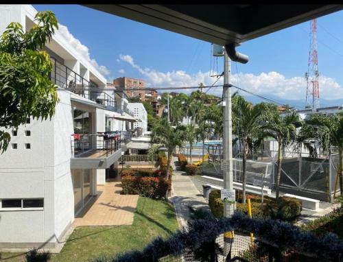 a view from the balcony of a building at Apartasol Ciudadela SantaFe de Antioquia in Santa Fe de Antioquia