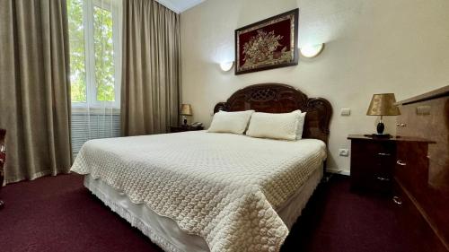 Ένα ή περισσότερα κρεβάτια σε δωμάτιο στο Hotel Zhambyl