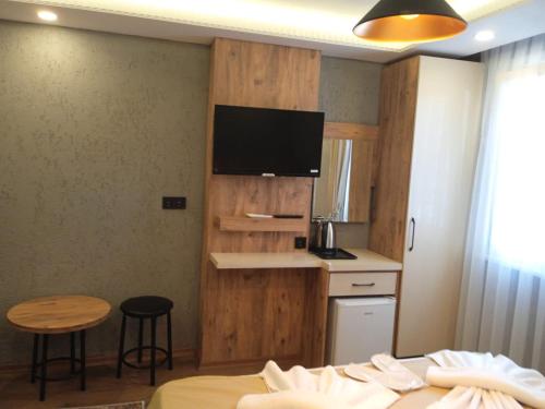 Kuchyň nebo kuchyňský kout v ubytování Yellow Bull Istanbul hotel