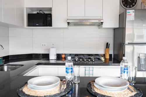 Η κουζίνα ή μικρή κουζίνα στο Private Residences by Vibrant