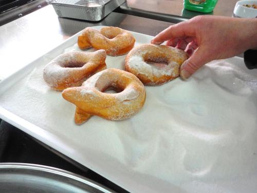 a tray with four donuts on top of it at Tenuta Montelaura in Forino