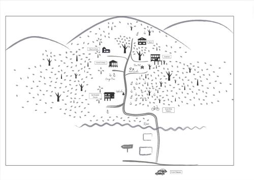 a drawing of a tree with buildings at Retreat wabi-sabi - walk to Ohama Beach - Max 12 ppl in Shimoda