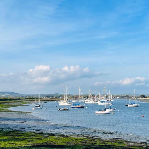 a group of boats sitting in the water at Orchard Dene in Chidham