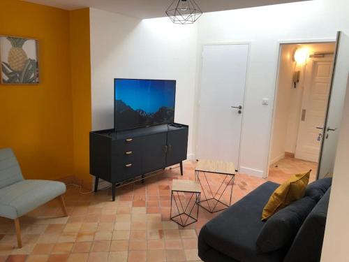 TV a/nebo společenská místnost v ubytování Logement entier - Vieux Tours - Centre - 3 chambres