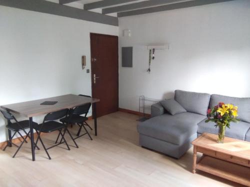 un salon avec un canapé et une table dans l'établissement Appartement 43m2 Bayonne, à Bayonne