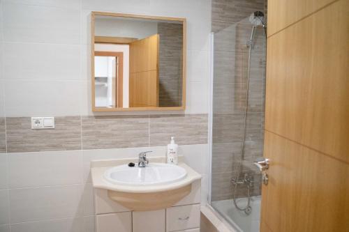 Et badeværelse på A Cabana de Pado